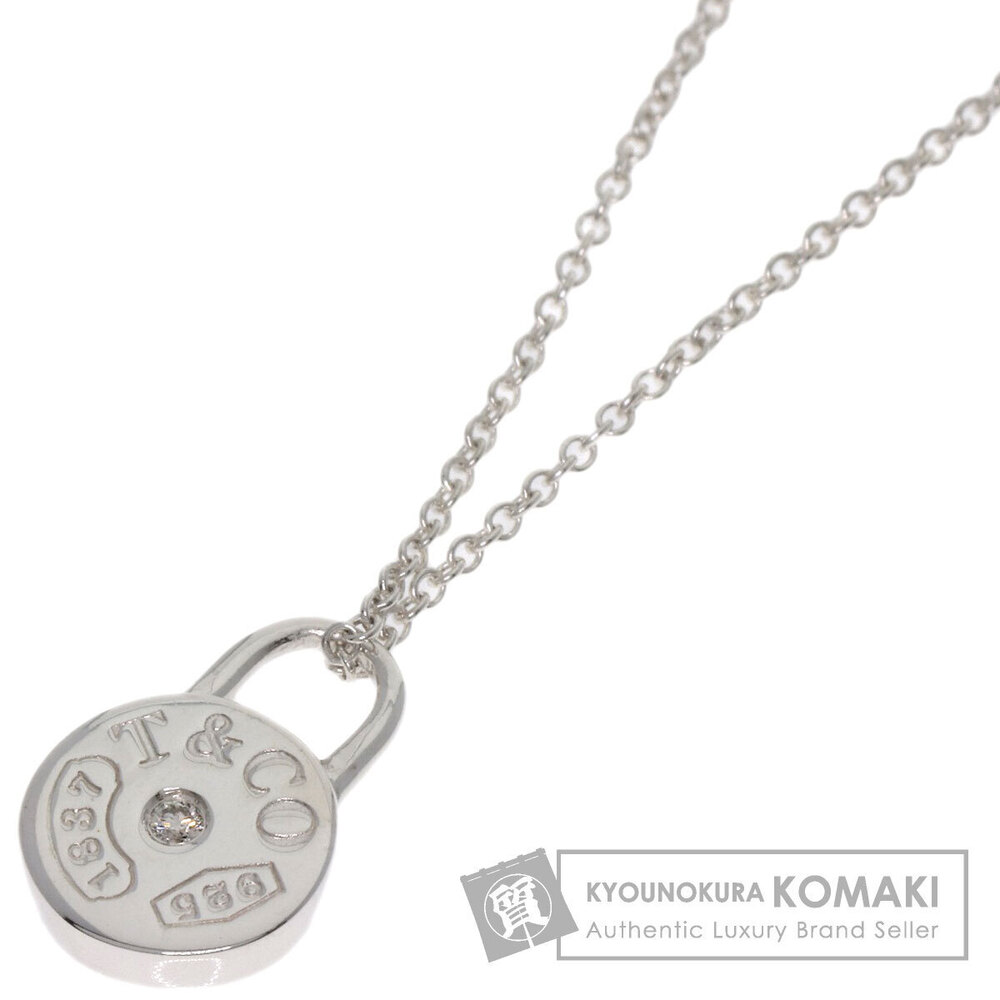 Tiffany Round Lock Diamond Necklace Silver